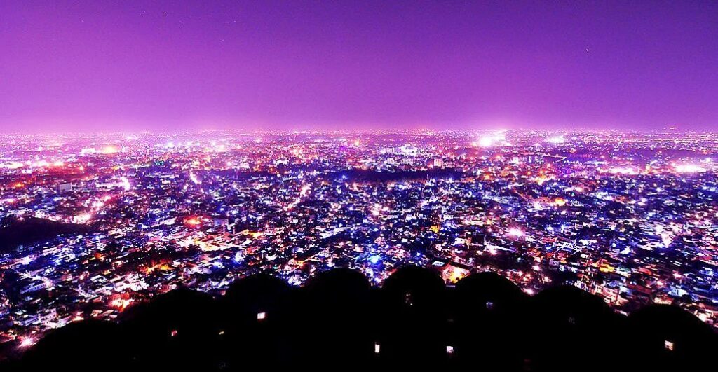 Night view of Jaipur city from Nahargarh Fort