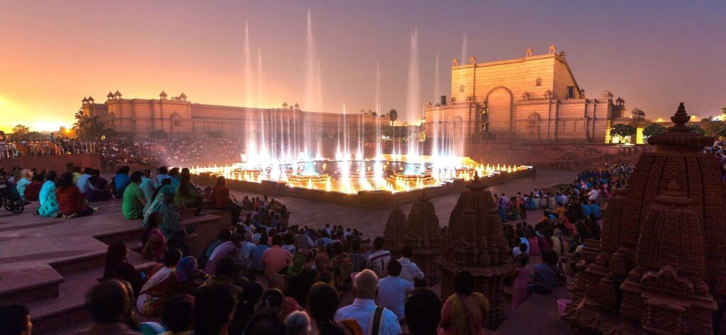 akshardham watershow musical fountain