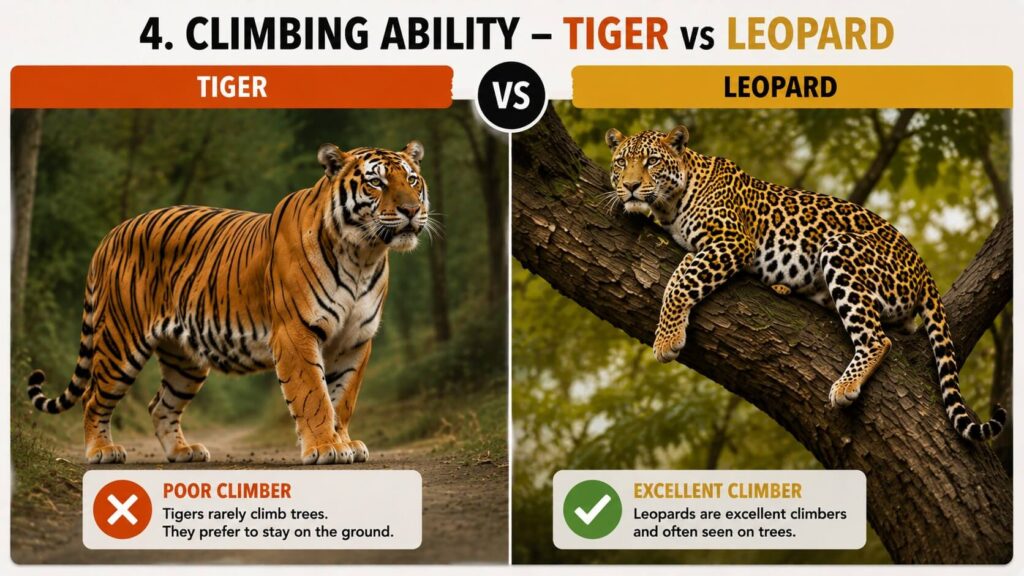 Climbing Ability – Tiger vs Leopard